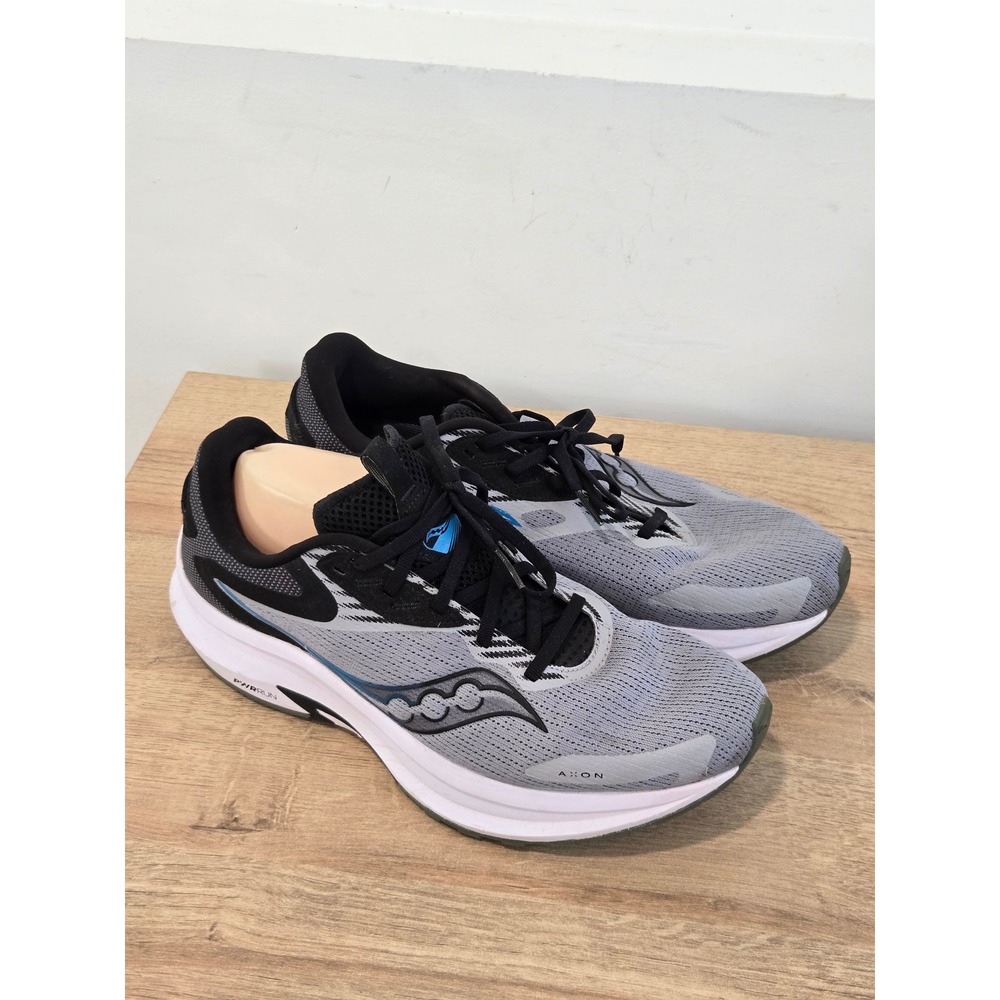 Saucony Axon 2 Mens Size 10.5 Running Shoes Grey Black PWRRUN Sneakers S20732-15